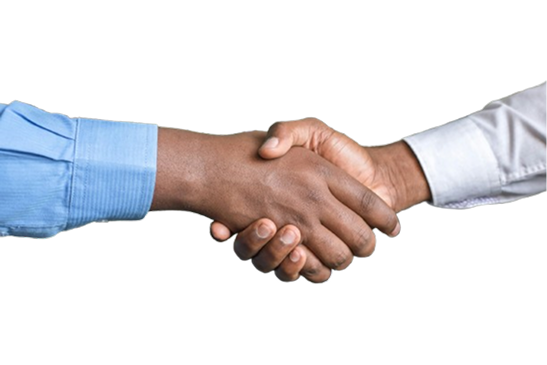 Handshake representing business partnership